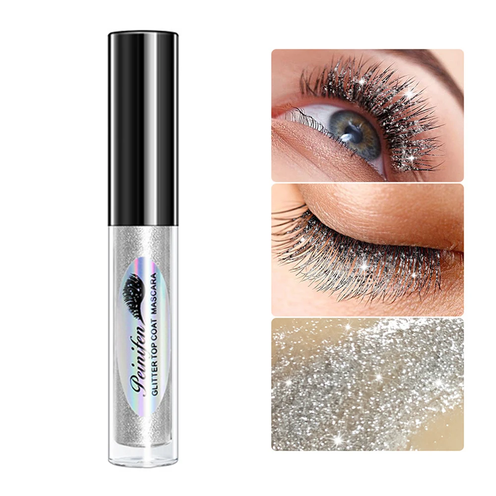 Diamond Glitter Mascara Quick Dry Water Drop Makeup Long Lasting Waterproof Curling Thick Shiny Eyelash Mascara Shimmer Makeup