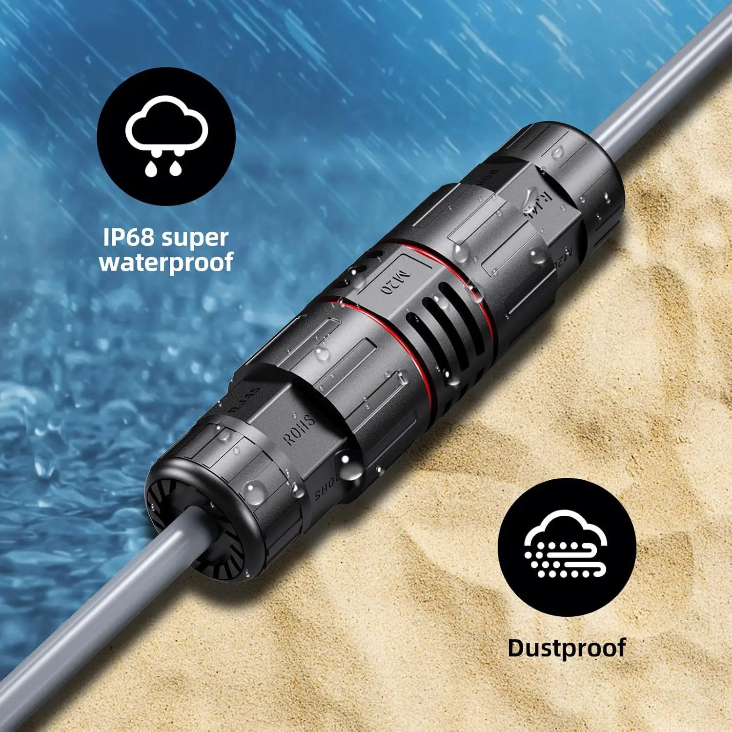 الفئة 6 كابل الألياف الضوئية مناسبة لمحول Starlink Gen2 تمديد كابل تمديد كابل استبدال كابل (1 متر) موصل