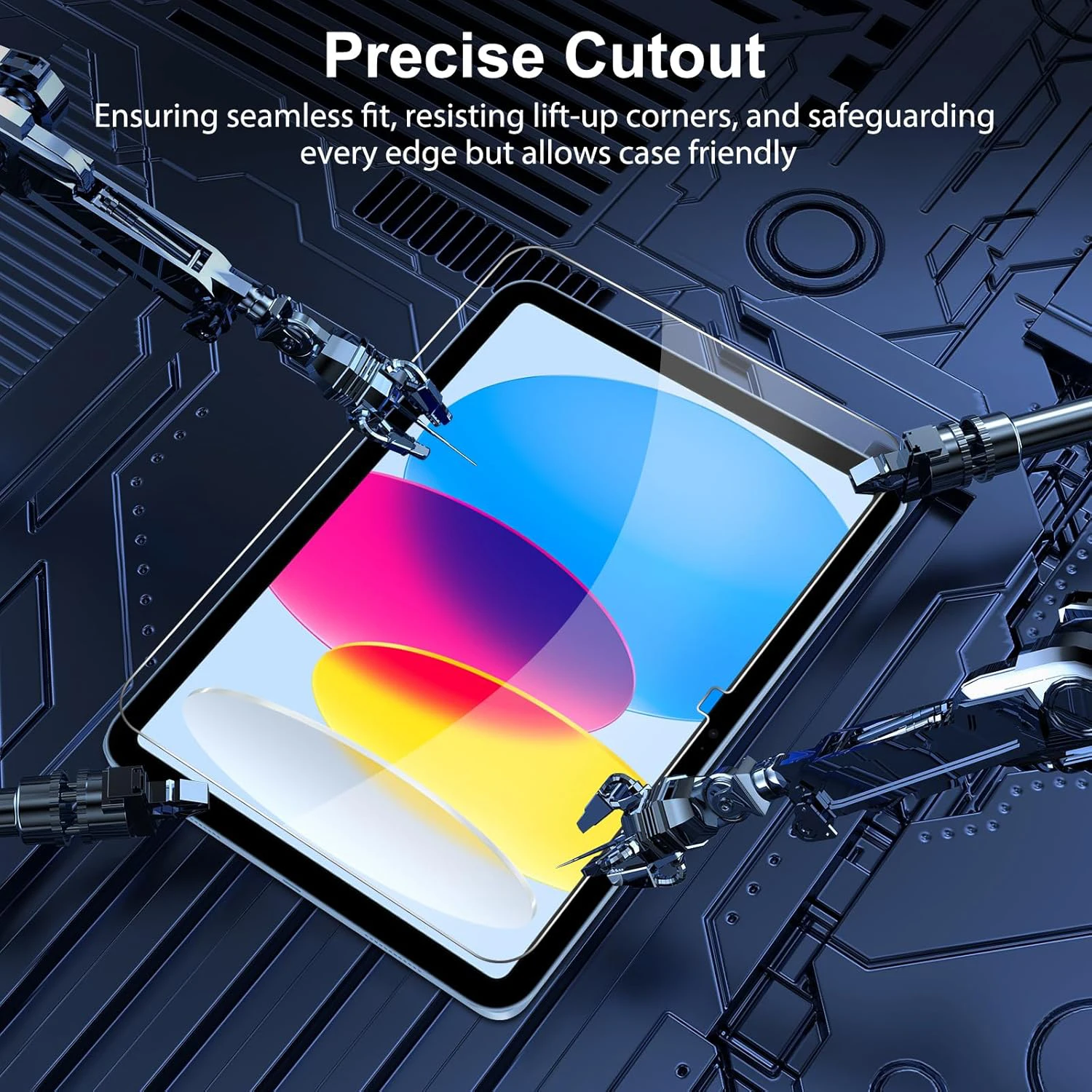 2-piece screen protector for iPad A16 11th/10th generation (2025/2022 model), tempered glass film with anti-shatter feature, eas 4