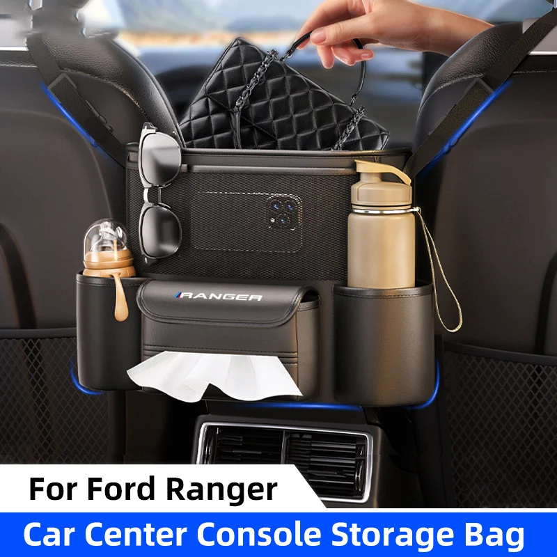 Car Middle Seat Storage Bag For Ford Ranger T9 T6 Raptor Large Capacity Car Seat Back Storage Handbag Holder Storage Hanging Bag