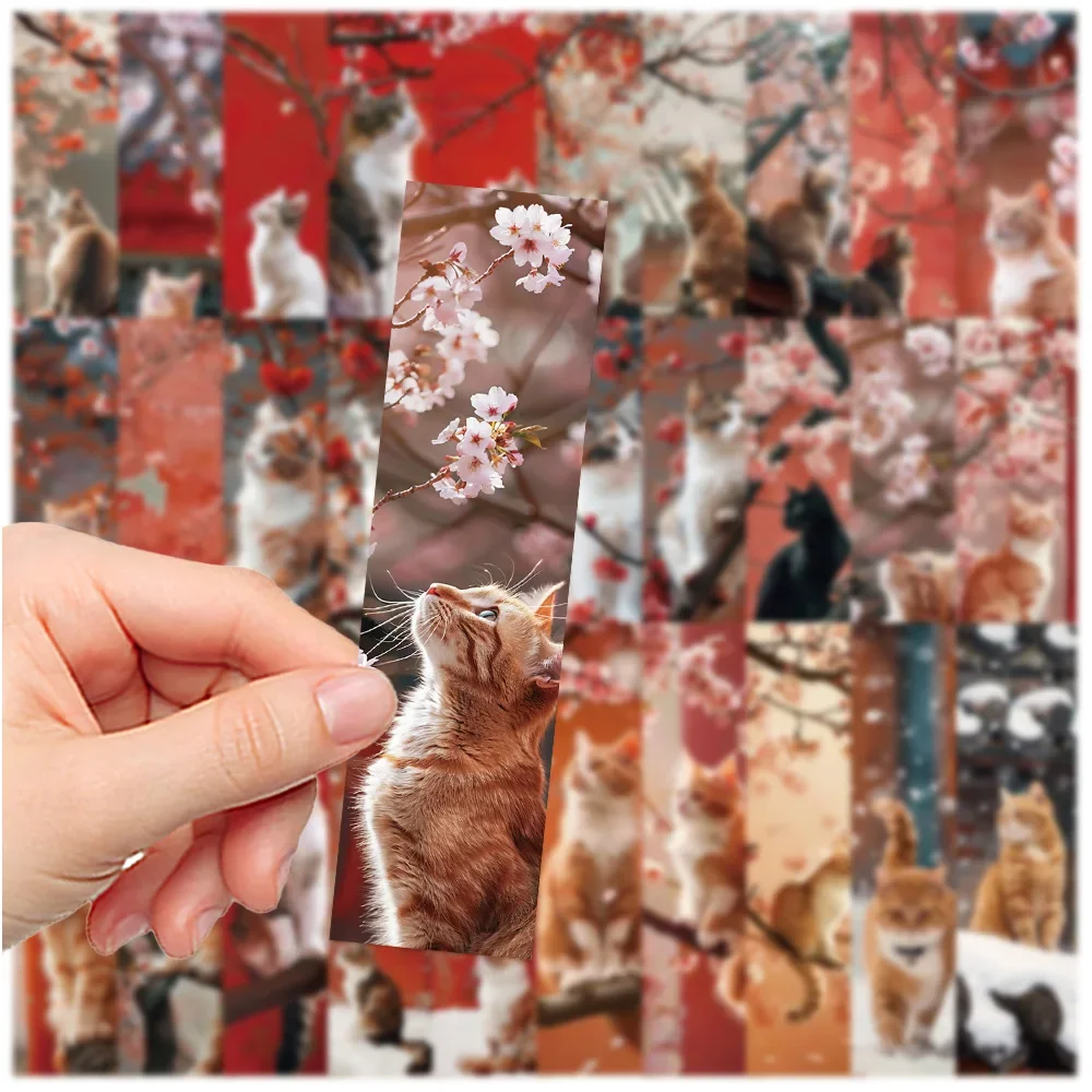 30pcs Palace Museum and Cat Bookmarks Cartoon Cute Reading Pages Book Markings Card Student Supplies Gift Plum Blossom Bookmarks