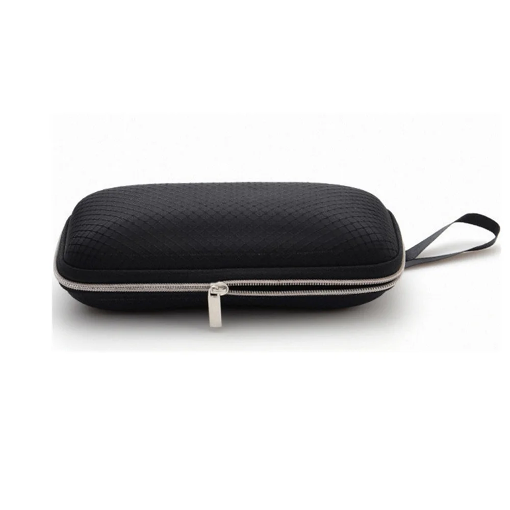 Portable Zipper Sunglasses Case Box, Protetor de óculos, Óculos Acessórios, Vintage Black Hard Shell, Unisex, 1Pc