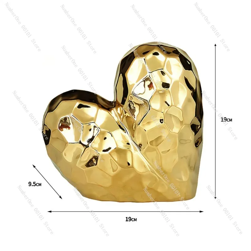 

Heart-shaped gold and silver decorative ceramic vase wedding vase home decoration