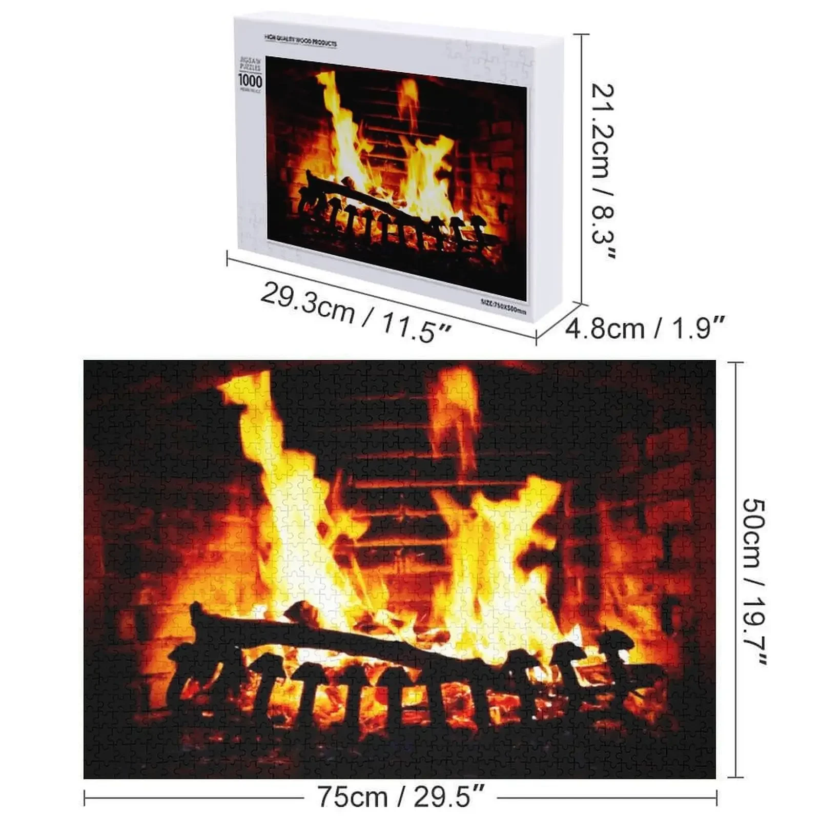 겨울철 영국 펍에서의 폭죽처럼 소리 나는 벽난로, 불 애호가들을 위한 맞춤형 퍼즐, 어린이와 성인을 위한 나무 퍼즐