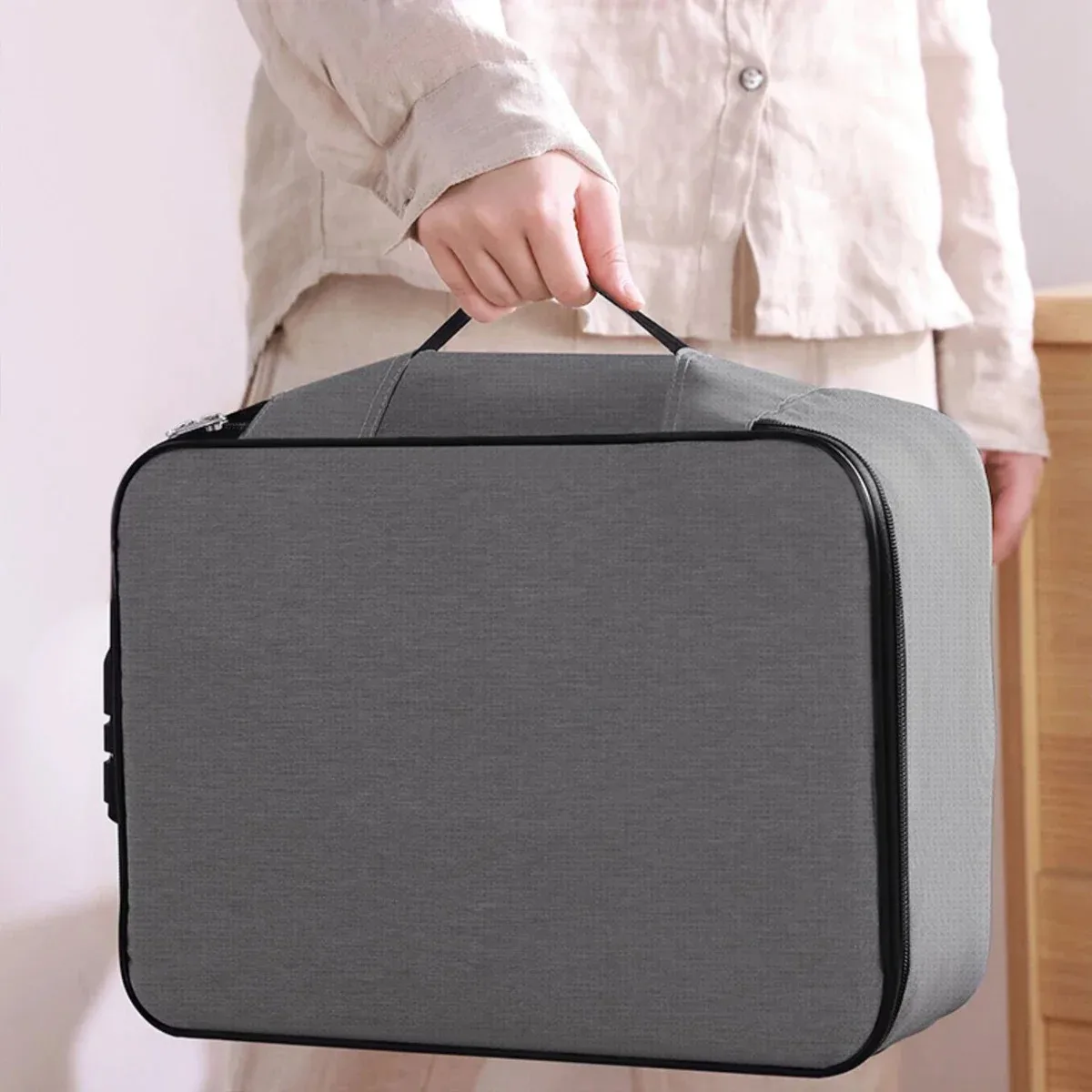 Multi-layer Multi-functional ID Storage Bag Simple Travel Passport Bag Family ID Storage Bag Stationary Organizer Desk Storage