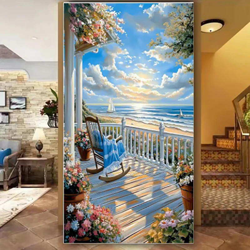 Kits de Arte con Diamantes de Imitación para Adultos, Kits de Pintura con Diamantes para Principiantes, Paisaje de Fantasía para Decoración de Paredes del Hogar, Regalo
