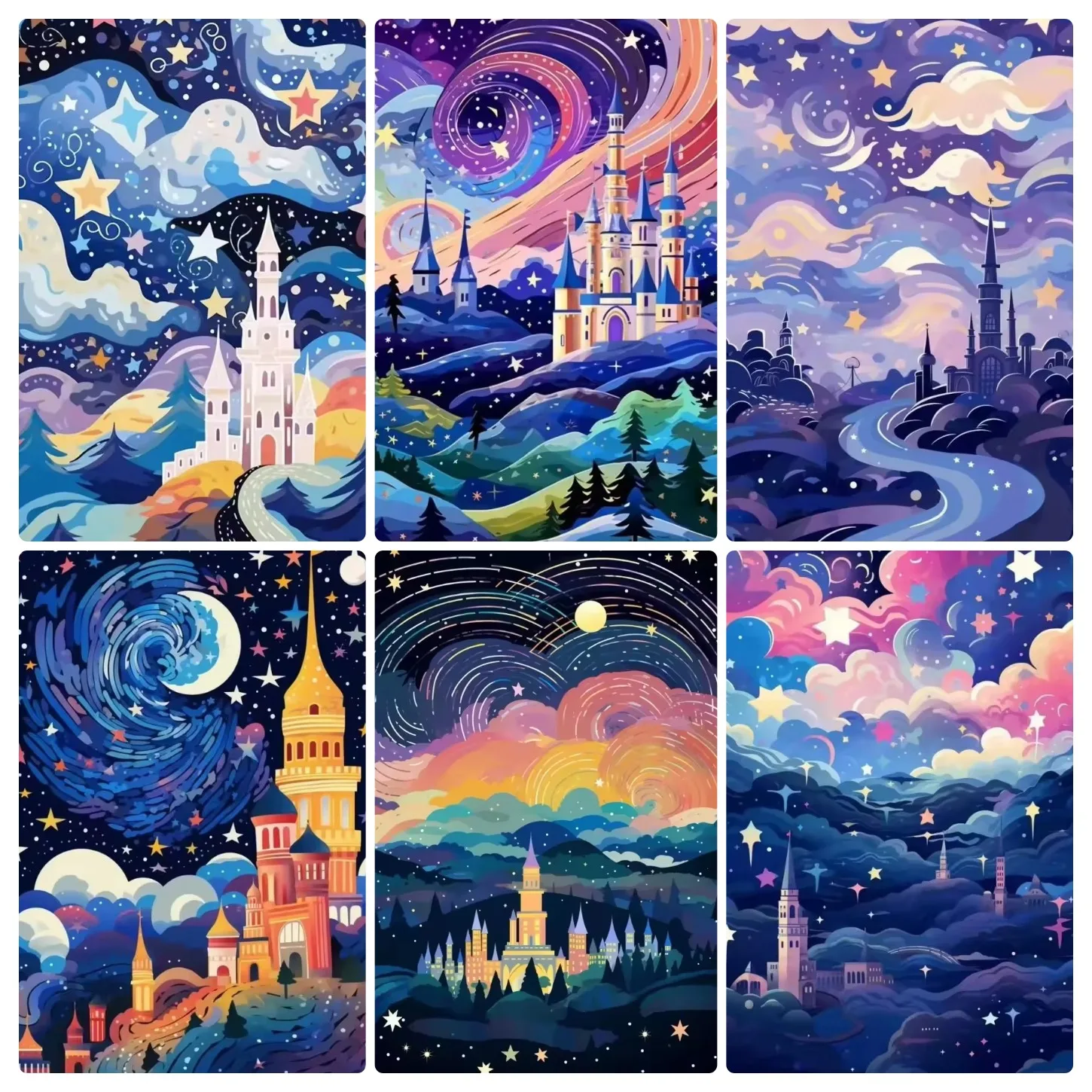 Adult Jigsaw Puzzle 500/1000 Pieces Puzzle Cartoon Wonderland Castle Paper Puzzle Decorative Painting Exercise Brain Thinking