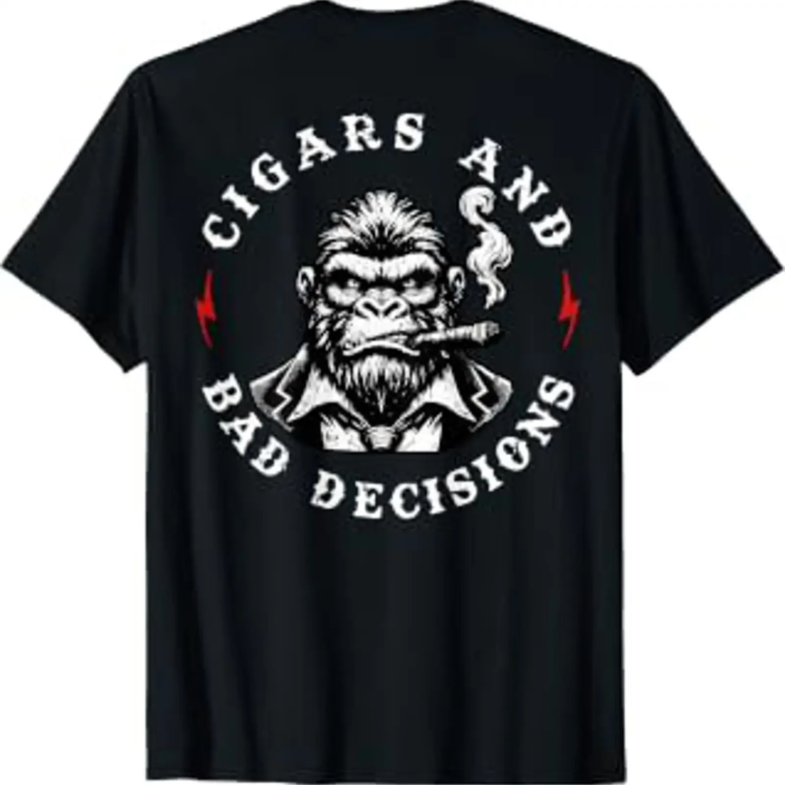 Monkey Cigars and Bad Decisions T Shirt vintage Washed homme Stylish Slightly Casual fashion designer clothes Soft Comfortable