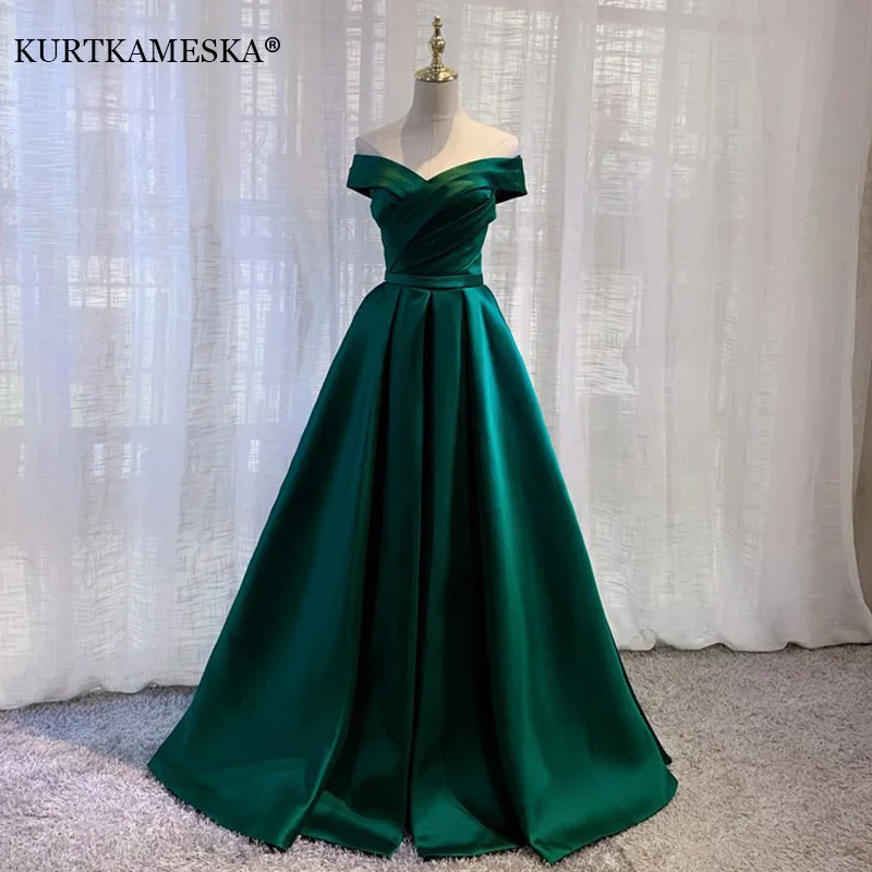 Sexy Boat Neck Satin Wedding Bridesmaid Maxi Dress Elegant Long Prom Evening Guest Cocktail Party Summer Dresses for Women 2024