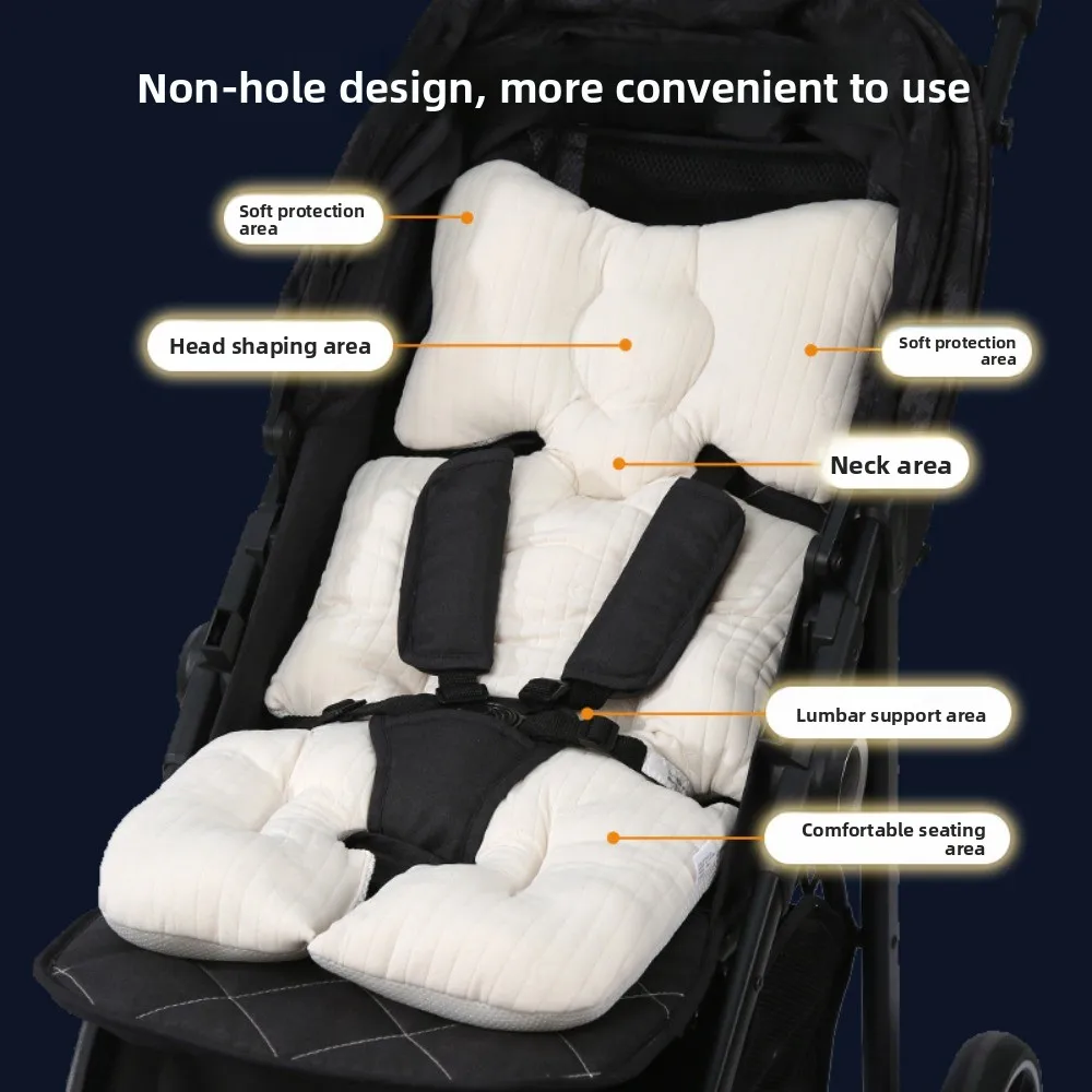 Comfortable Stroller Cotton Cushion Quilted Double-sided Stroller Seat Cushion Thickened Breathable Stroller Supportive Pad
