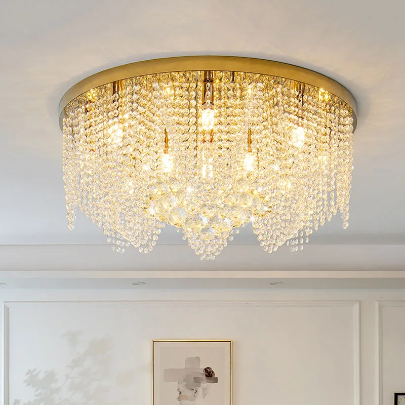 

Luxury Living Room Ceiling Light Postmodern Minimalist High-End And Elegant New Crystal Light Fixture For Home Master Bedroom