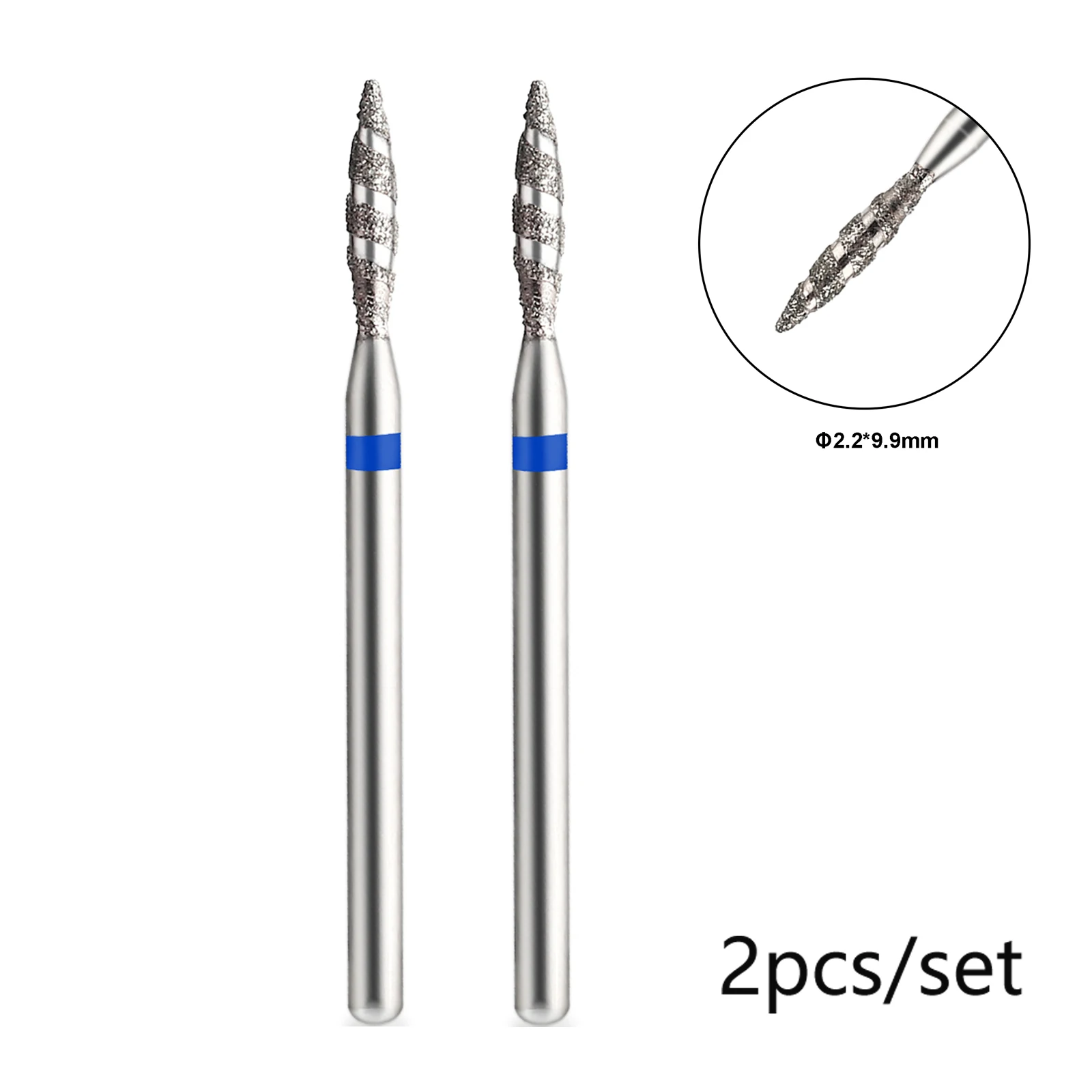 TP 2pcs Diamond Milling Cutters สําหรับเล็บเท้าเล็บเจาะเล็บเท้า Cuticle เครื่องมือทําความสะอาดเล็บแฟ้มหัว Accessorie