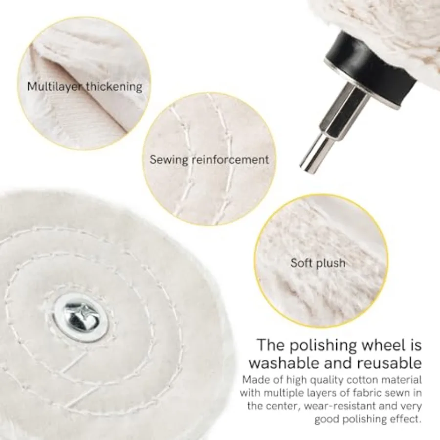 Drill buffing wheel for aluminum and stainless steel