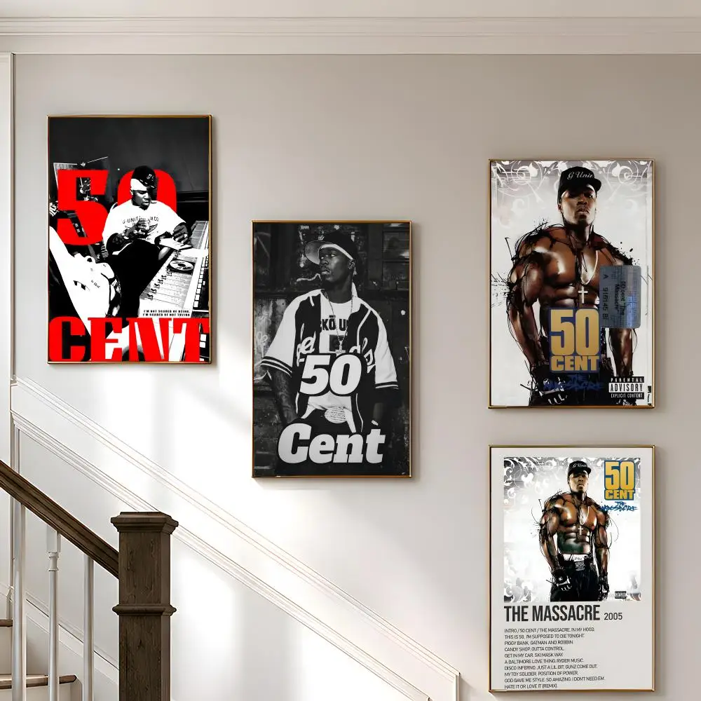 50 Cent Poster HD Modern Peel and Stick Wall Decor for Bedroom Living Room Dorm Office Kitchen Bathroom