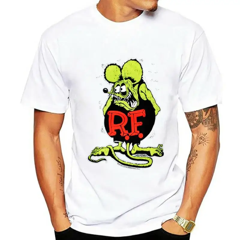 Rat Fink Ratfink Distressed MenS Black T-Shirt New Sizes S-2Xl Streetwear Casual Tee Shirt