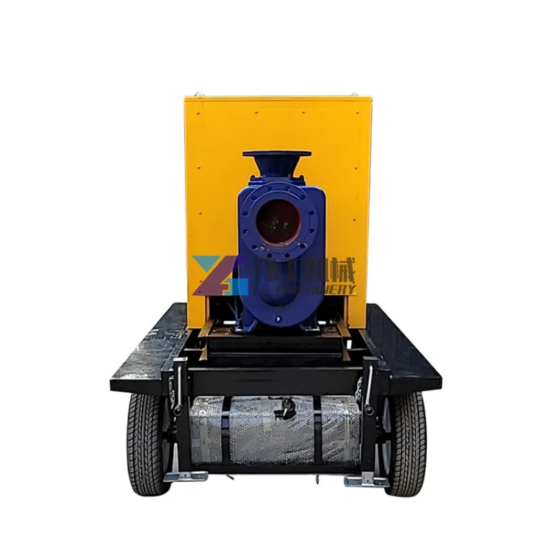 12 Inch large capacity self priming type irrigation diesel water pump with trailer