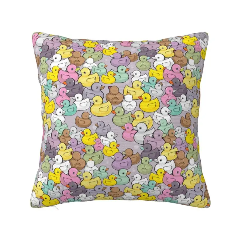 Custom Nordic Style Colorful Baby Ducks Cushion Cover 45x45cm Polyester Pillow Case for Car Square Pillowcase