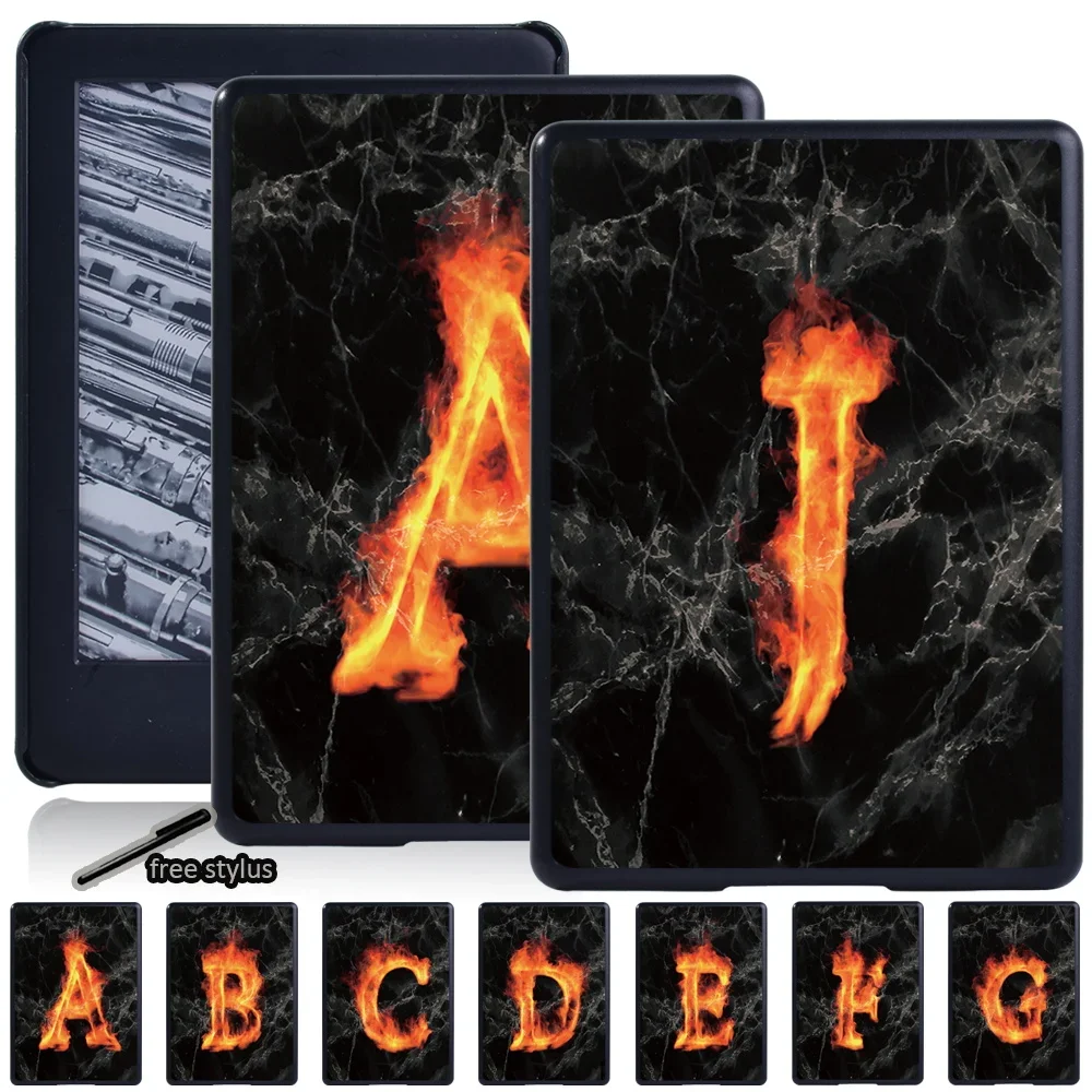 

Tablet Case Cover for Kindle Paperwhite 4/2/3/1/Kindle 8th Gen 2016/Kindle 10th Gen 2019 Anti-drop Hard Shell Fire Letter Print