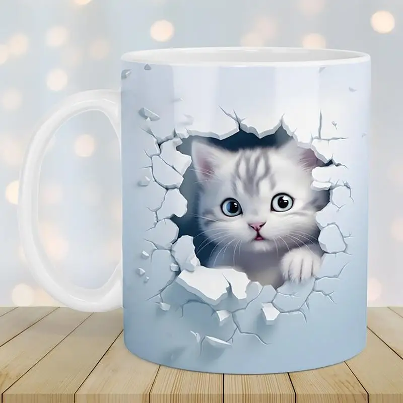 Espaço Criativo Design Multi-Purpose Canecas, Efeito 3D Caneca Do Gato, Copo De Água, Amantes Caneca De Café, Presentes Universais para o Natal