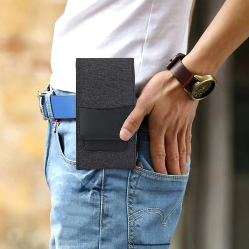 Riñonera Universal para hombre, funda para teléfono con bolsillo y tarjetero