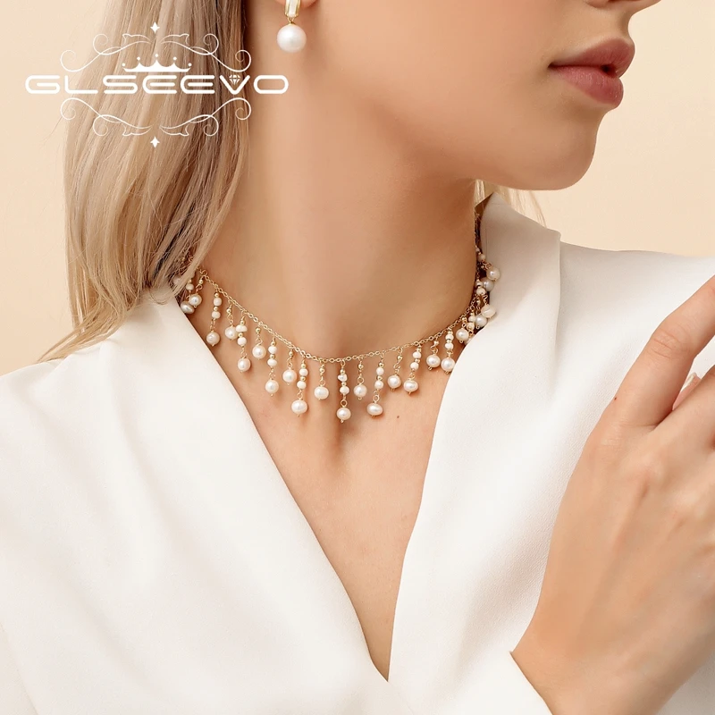 Natural Fresh Water Pearl Necklace 18K Gold Plated Jewelry Korean Designer Jewelry Necklaces Woman Trend 2024 Gifts For Girlfrie