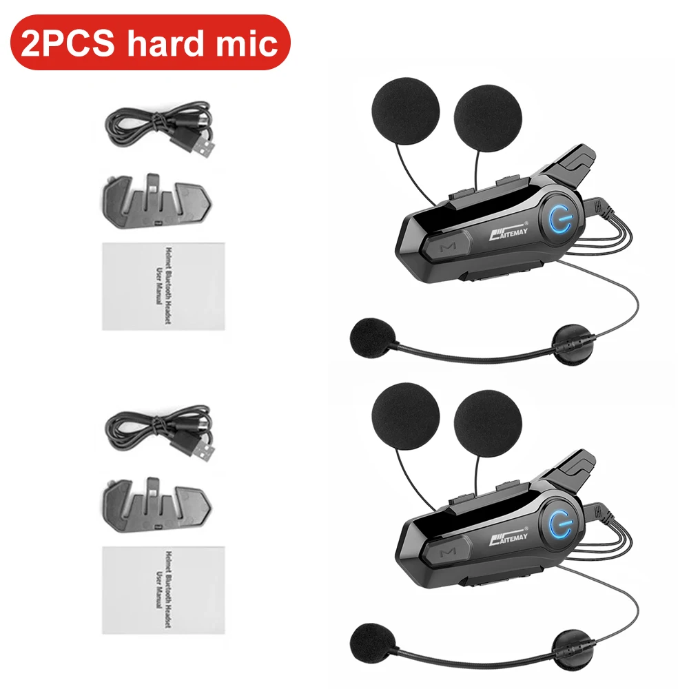 Bluetooth Hoofdtelefoon Motorhelm Intercom Headset 1000 M Voor 2 Rider Intercomunicador Moto Draadloze Interphone Handenvrij Bellen