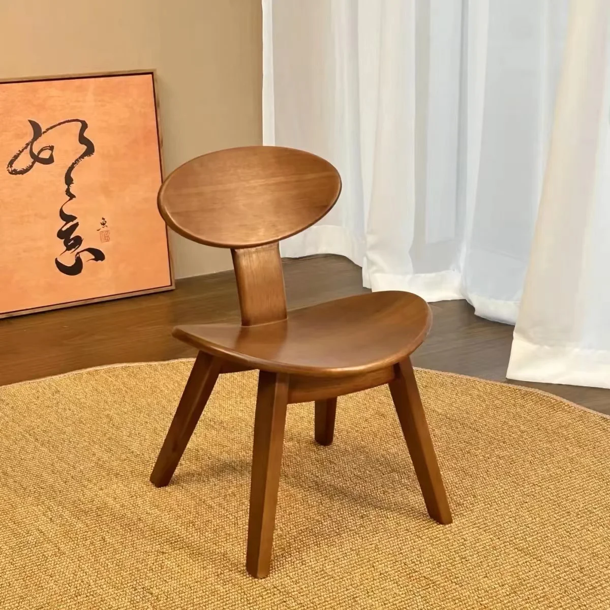 

Ebony small stool Solid wood small chair Back chair Casual Chinese chair Retro low stool Wood stool