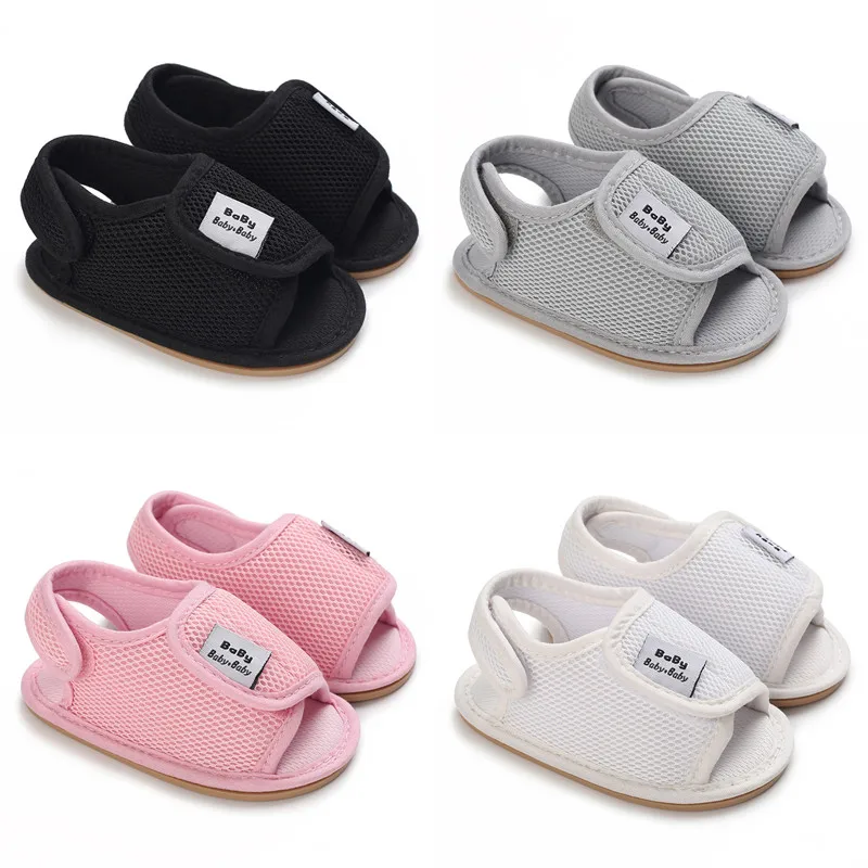 0-18 M Summer Unisex Toddler Sandals Baby Girl Shoes Solid Color Net Cloth Breathable Boys Baby Sandals Infant Girls Sandals