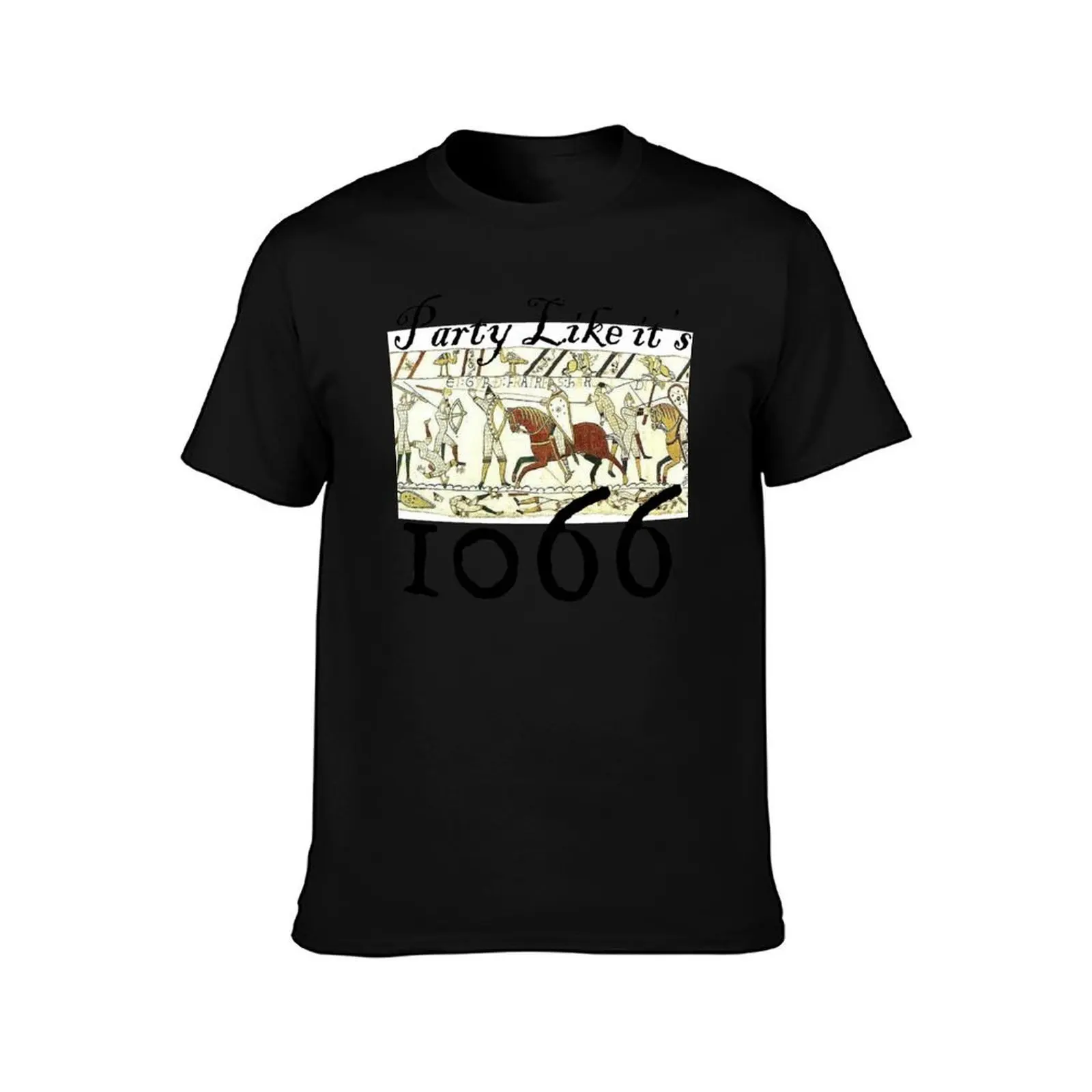 Quirky, Medieval Bayeux Tapestry, Funny Historic T shirt T-Shirt Summer Casual Cotton Tee, Unisex Men Women