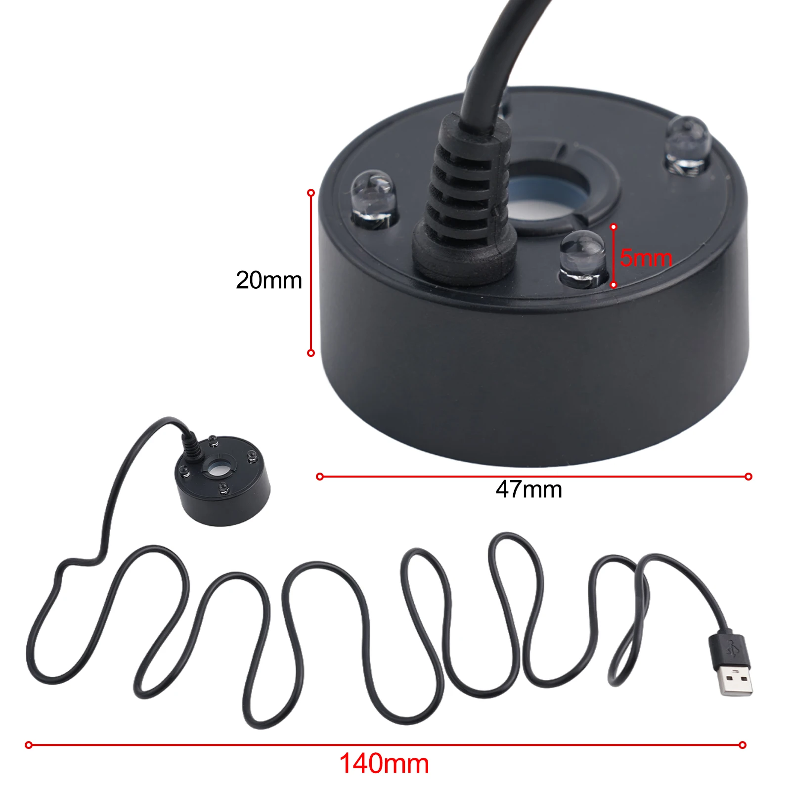 Fogger per nebulizzatore USB 5V con macchina per nebulizzazione a LED Luci colorate a LED Decorazione domestica Ciclo d'acqua Fogger Paesaggio Spray