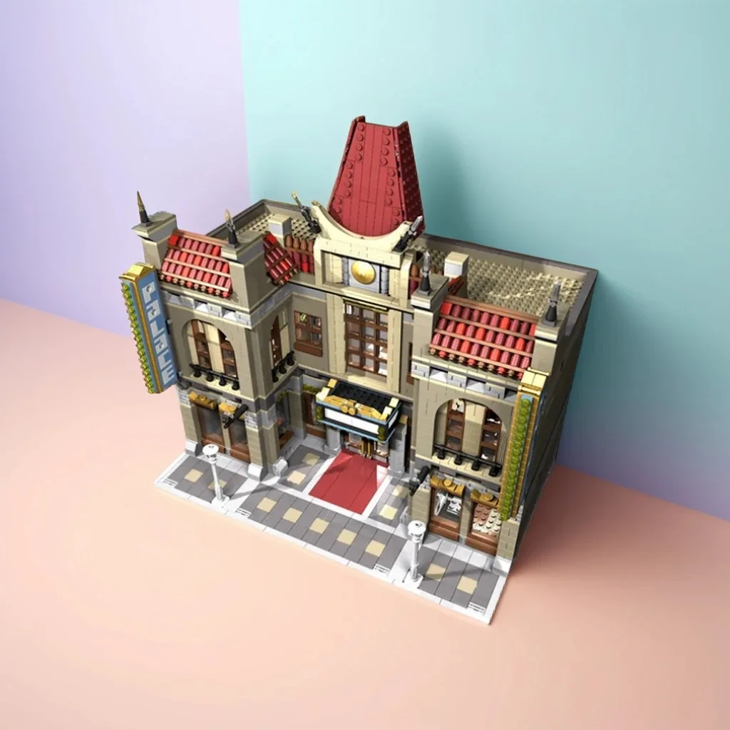 

3486 шт., китайский кинодворец, традиционная аучетектура, кинотеатр, культурное здание, MOC, образовательная модель, строительные блоки, игрушки, подарок