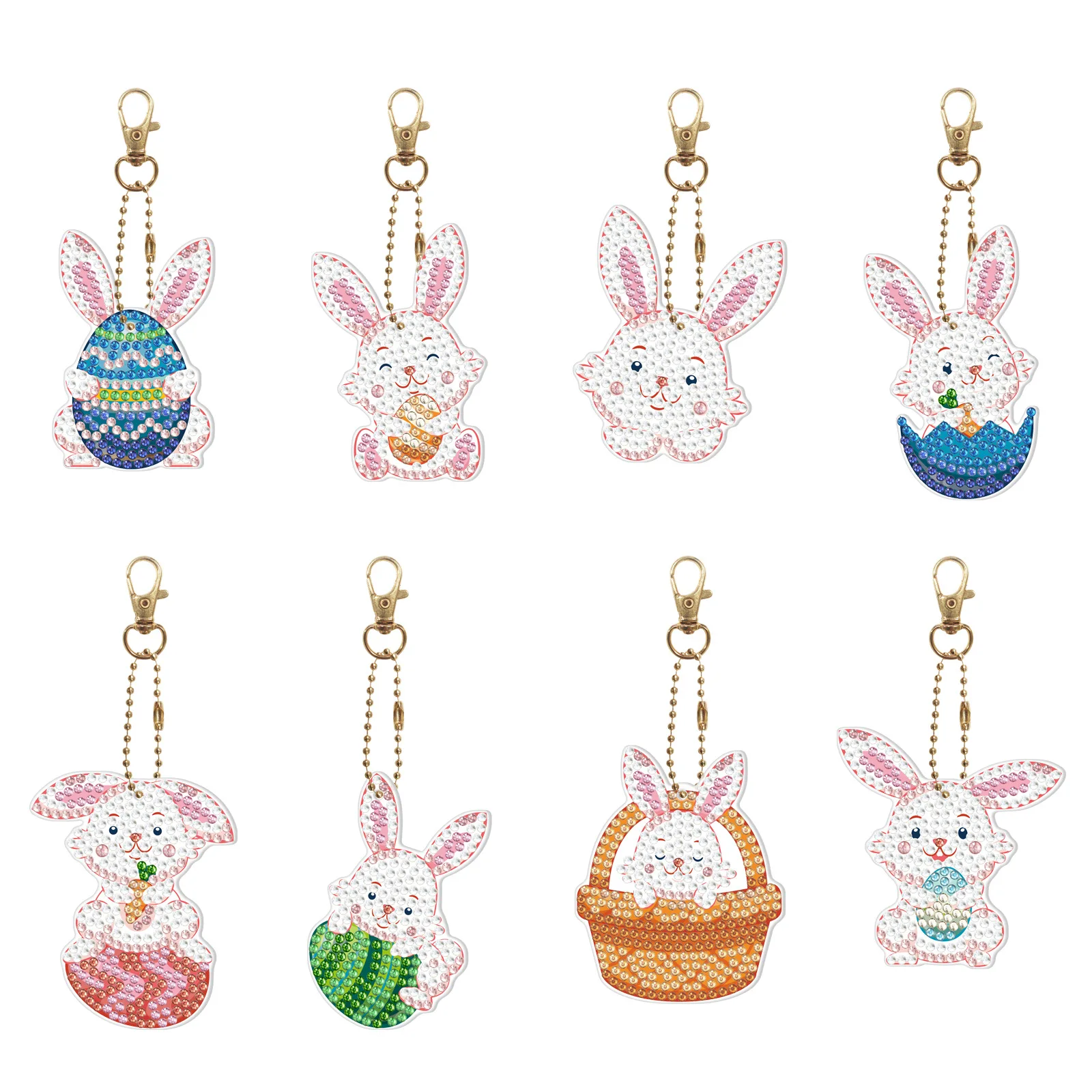 

Pokémon Easter Bunny Series Cartoon DIY Diamond Painting Keychain Kids Birthday Gift Cartoon Bag Pendant Souvenirs Cute