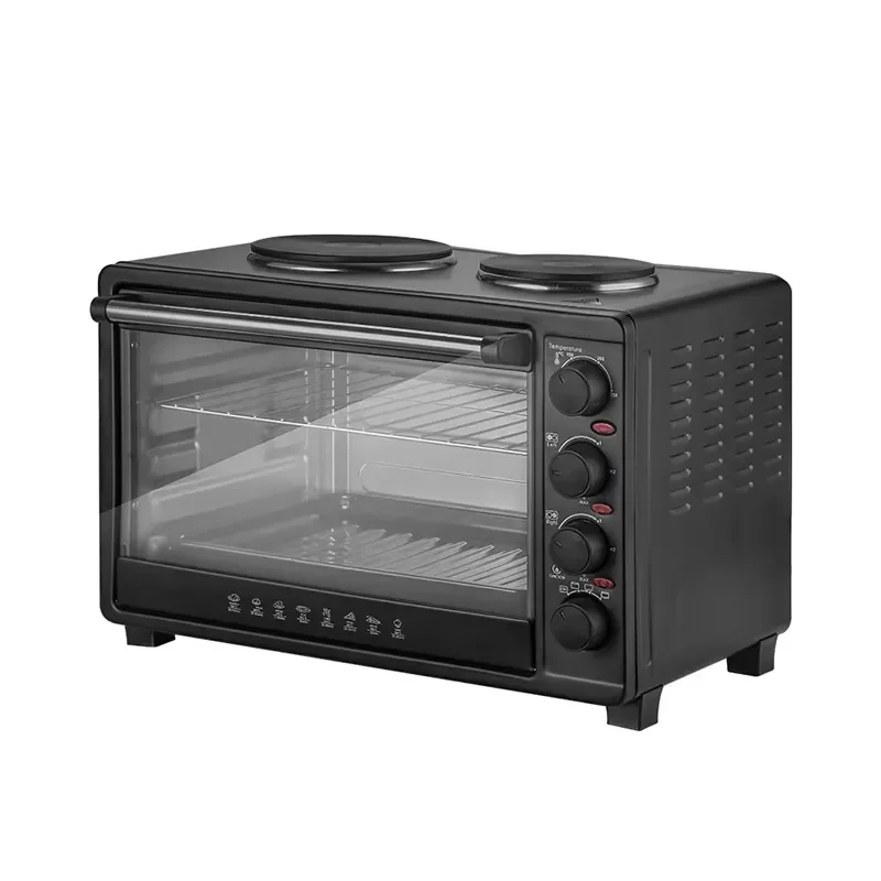 for   Small Mini Automatic Baking Oven Cookware Compact Portable 45 Liter Household Tabletop Bread Oven with Hot Plate