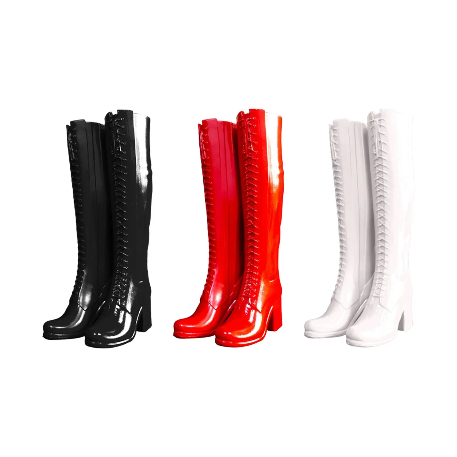 

Сапоги до колена в масштабе 1/6, аксессуар для обуви из АБС-пластика с круглым носком для 12-дюймовой экшн-фигурки, куклы, Коллекционная модель