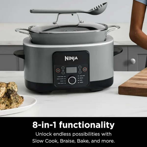 Ninja MC1001 Foodi PossibleCooker PRO 8.5 Quart Multi-Cooker, with 8-in-1 Slow Cooker, Dutch Oven, Steamer, Glass Lid Integrated