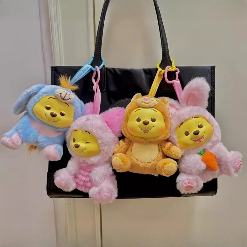 

Winnie The Pooh Naughty Party Vinyl Toys Disney Anime Kawaii Pooh Bear Bag Pendant Children Toy Cute Cartoon Doll Decor Gifts