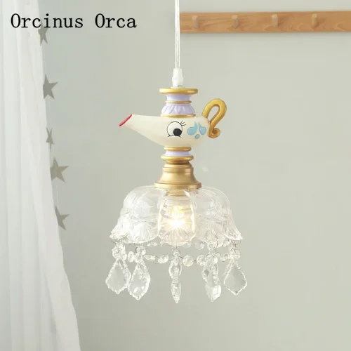 

Cartoon creative god lamp chandelier Boy Girl Bedroom children's room lamp Nordic color crystal decorative Chandelier