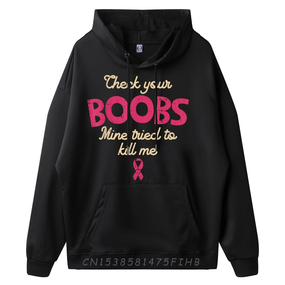 Latest Women's Hoodies Breast Cancer Awareness Check Your Print Sweatshirt O Neck Long Sleeve Letter Hoodies Father Day