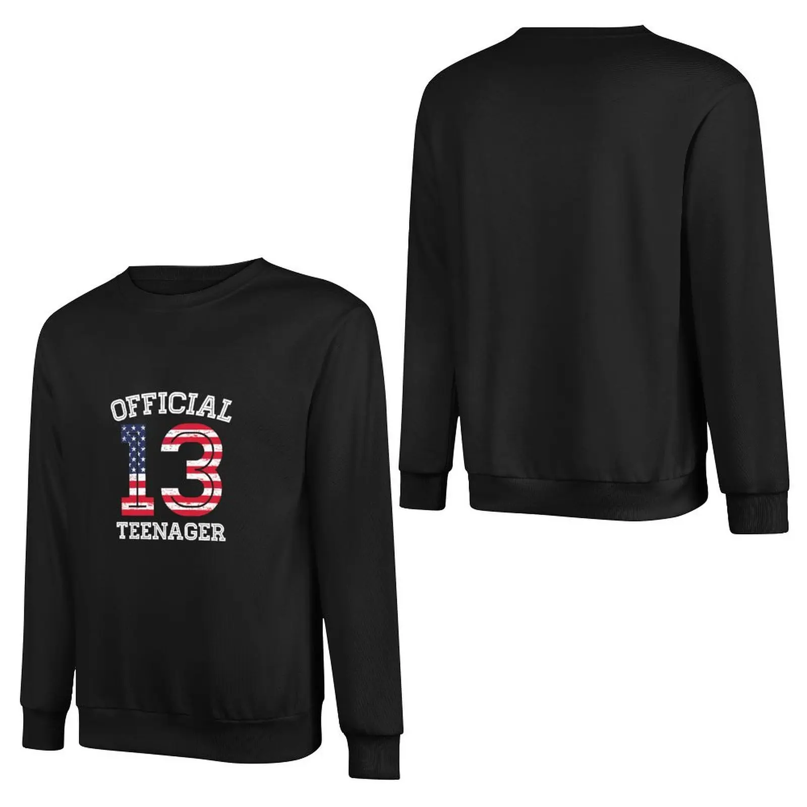 Official American Teenager 13th Birthday party in US flag colors Pullover Hoodie anime clothing sweatshirt for men