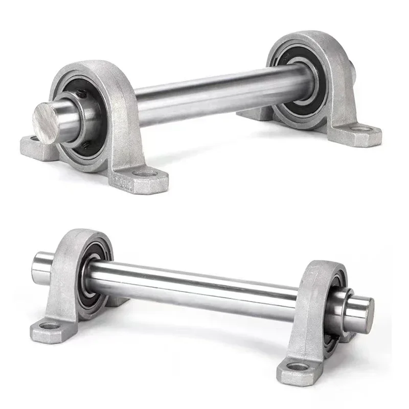 Optical Axis Linear Rail Shaft OD8/10/12/15/16/17/20mm +2PC Zinc Alloy Bore Ball Bearing Pillow Block Mounted Support KP08/KFL08