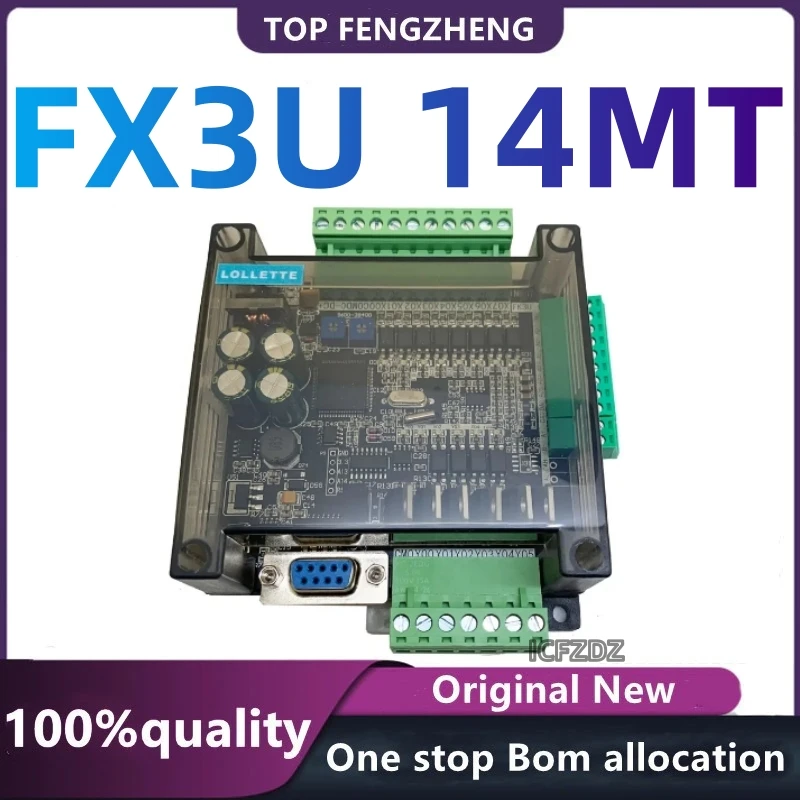 New LE3U FX3U 14MT 6AD 2DA RS485 8 input 6 Transistor output 6 analog input 2 analog (0-10V) output plc RTC (real time clock)