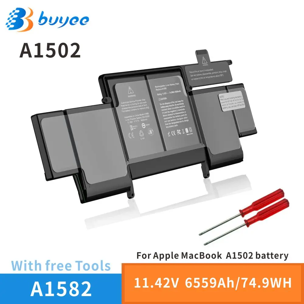 

A1582 A1493 New Original Laptop Battery For Macbook Pro 13'' A1502 Notebook Portable Spare Smart 11.42V 74.9Wh/6559mAh 2015 Year