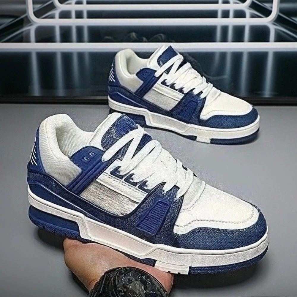 Zapatillas de Plataforma Azules de Mezclilla para Mujer, Novedad Primavera-Verano 2026, Suela Gruesa, Estilo Casual Skate, Y2K Streetwear, Zapatos de Pareja a la Moda, Unisex, Hip Hop, Zapatos de Baile, Combinables con Todo, Cómodos para Caminar, para Mujeres, Hombres y Adolescentes