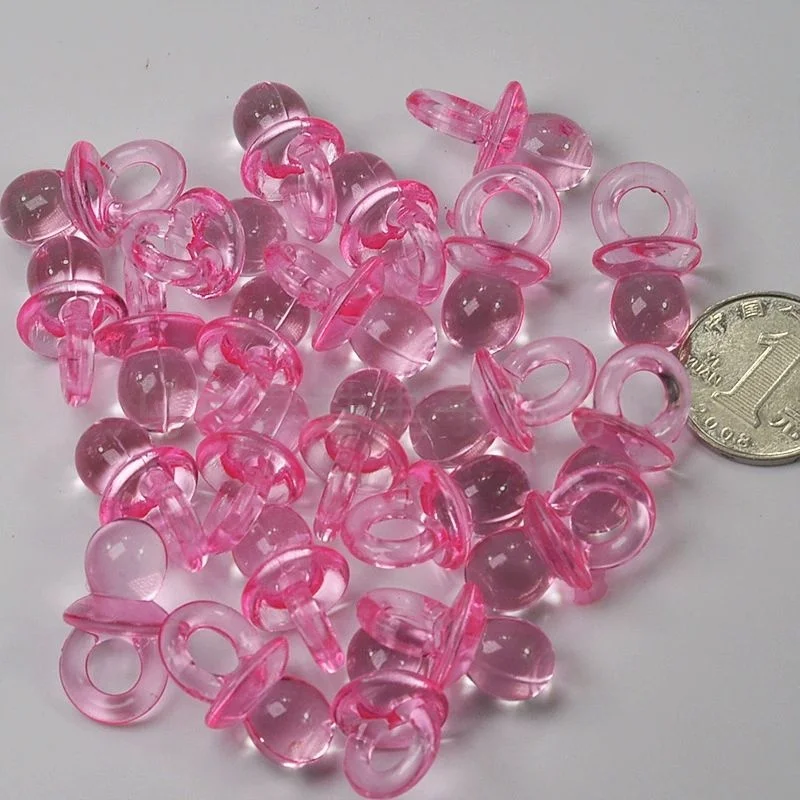 50/100 قطعة أكريليك صغير أزرق وردي مصاصة الحلمة النثار للطفل دش الديكور الجنس تكشف الجدول مبعثر حفلة عيد ميلاد #3