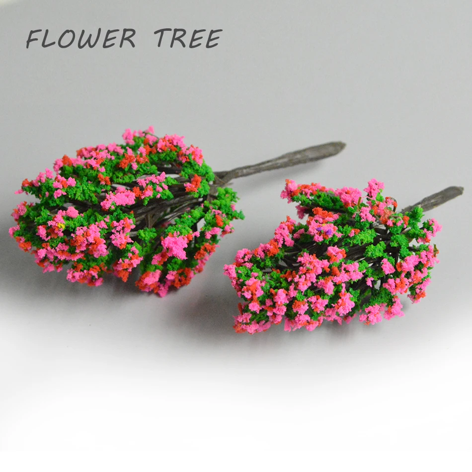 Mini Color Tree Model for Making DIY Building, Sand Table, HO Railway, Cena do Jardim, Layout de Plantas, Diorama Kits, 4cm, 50Pcs, 100Pcs
