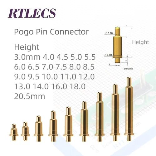 5 500 conector Pin Pogo batería Pogopin contacto de carga de resorte SMD PCB 3 4 5 6 7 8 9 10 12 14 15 16 18 MM sonda de prueba alimentación CC