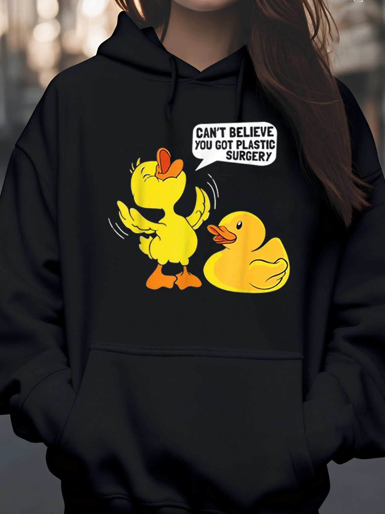 

Толстовка с капюшоном с принтом «Утка», повседневная одежда на Хэллоуин, женская мода