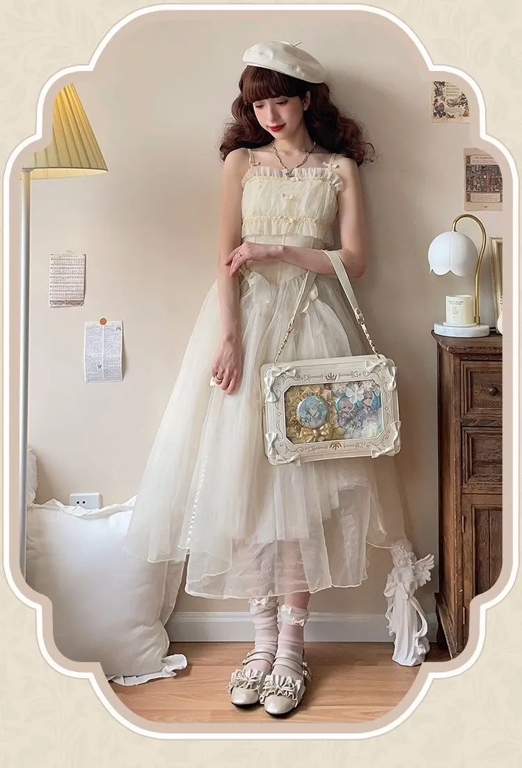 Original Photo Frame Pain Bag Shoulder Crossbody Bag Girl Multifunctional Retro Transparent Bag Lolita Daily Matching