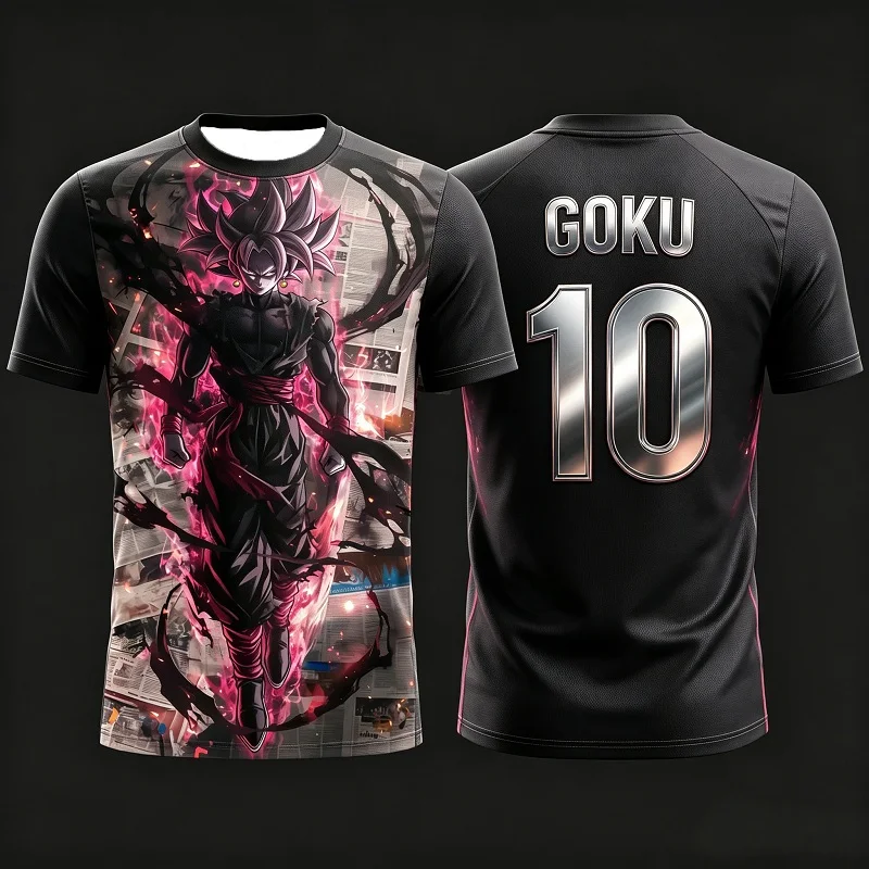 2026 Neues Sommer-Trikot mit 3D-Druck von Dragon Ball Trunks für Herren, atmungsaktiv, schnelltrocknend, Outdoor-Sport, Anime, Streetwear, lässig, kurzärmelig – Detail 9