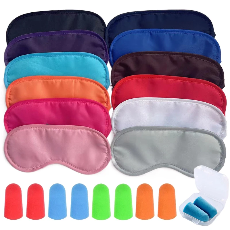 5PCS Eye Mask / Earplug Sleep Products Bulk Polyester Shading Breathability Eye Mask Noise Reduction Sponge Earplugs TMZ